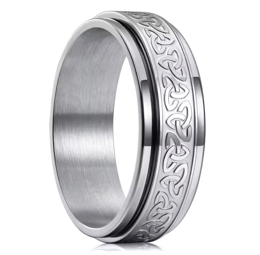 Anxiety/Fidget Fashion Ring Unisex Viking Celtic Design