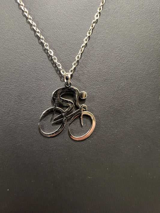 Cyclist Cycling Chain Necklace Pendant Stainless Steel