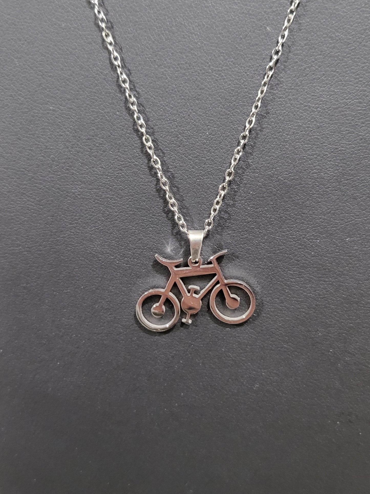 Bicycle Pendant Chain Necklace Stainless Steel