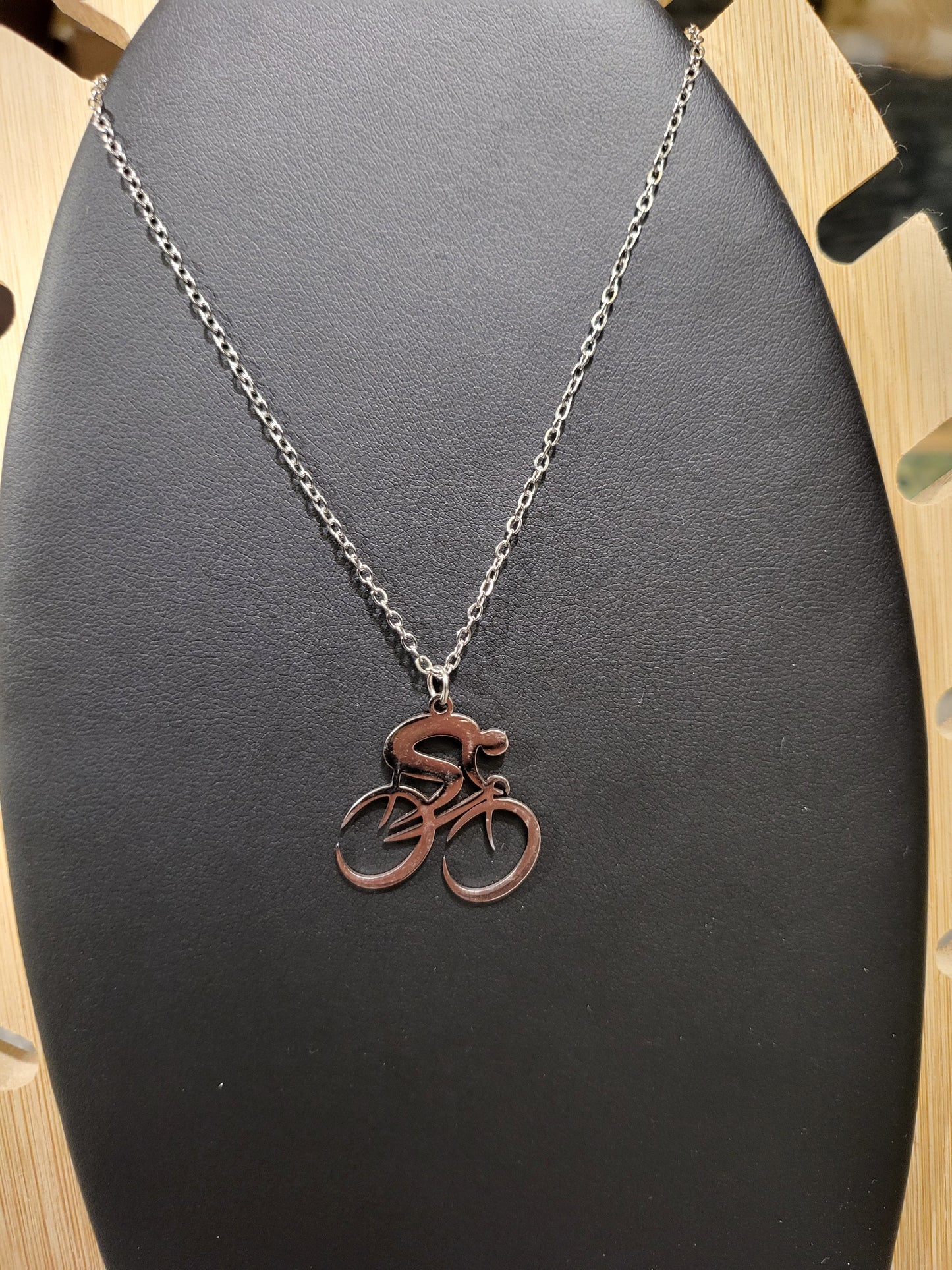 Cyclist Cycling Chain Necklace Pendant Stainless Steel