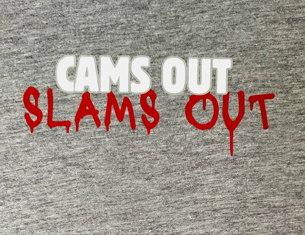 Cams Out Slams Out T - Shirt DRC Grey - The Odd Little Shop