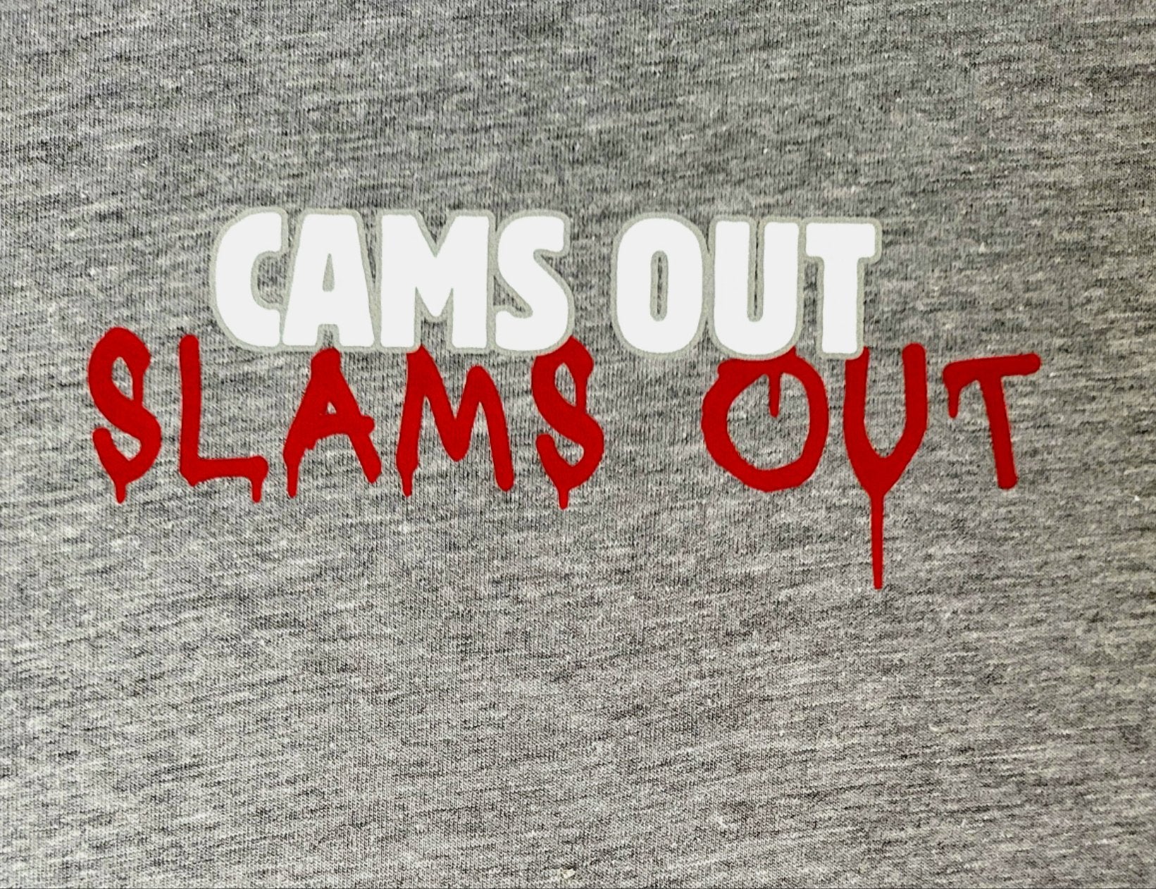 Cams Out Slams Out T - Shirt DRC Grey - The Odd Little Shop