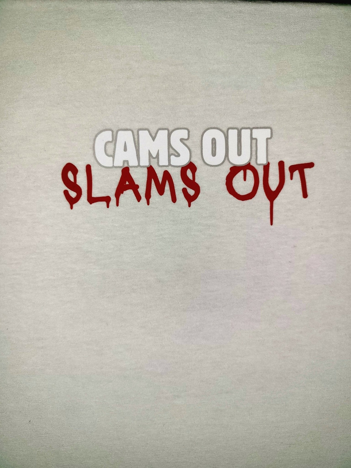 Cams Out Slams Out T - Shirt DRC White - The Odd Little Shop