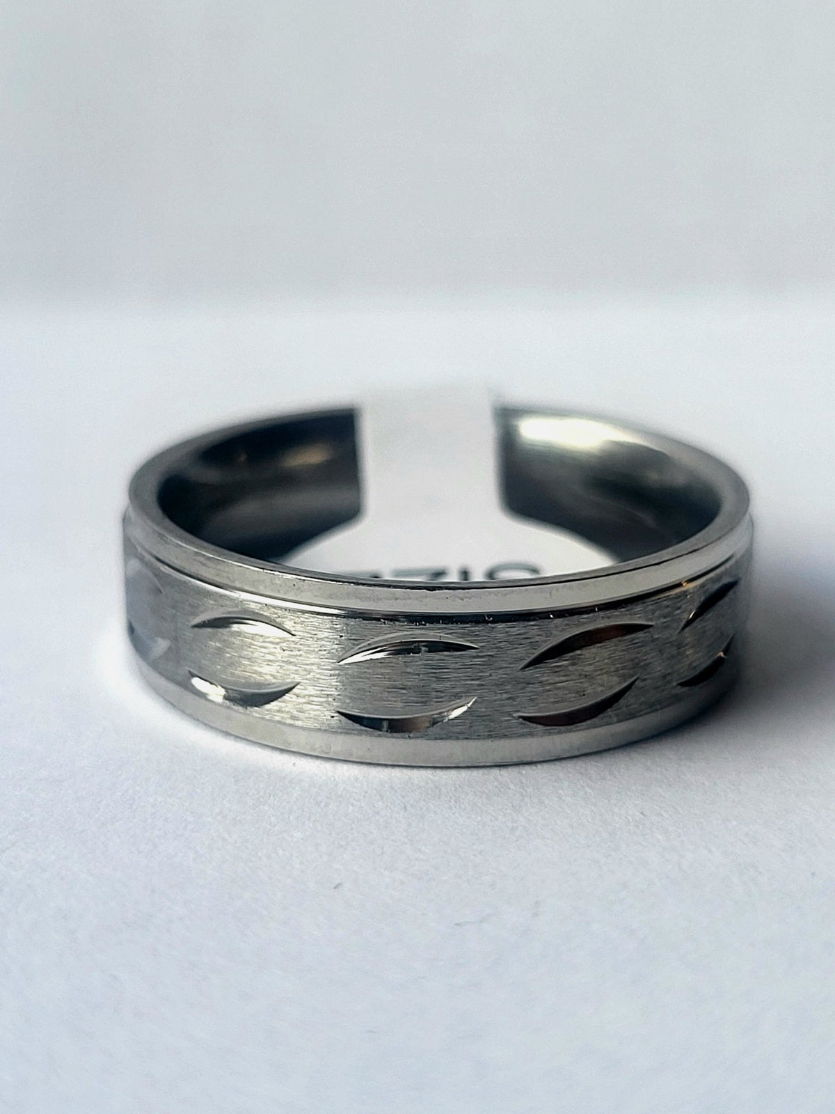 Pinch Brushed Centre Stainless Steel Fashion Ring - The Odd Little Shop