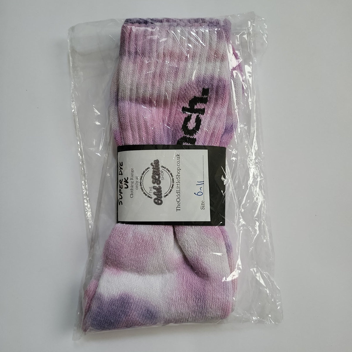 Tye-Dye Socks Bench 1 Pair Pastle Purple Pink 6-11 - The Odd Little Shop