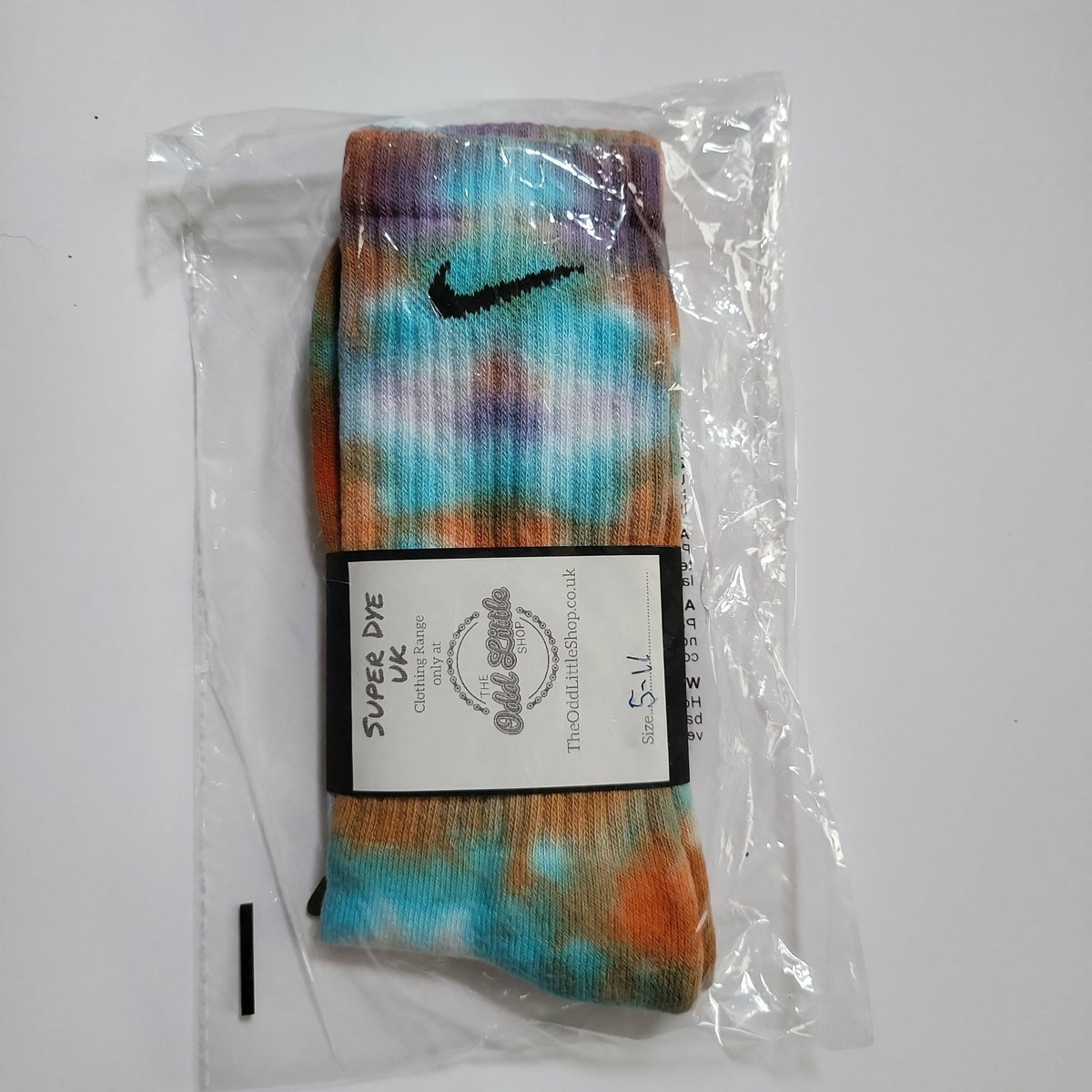 Tye-Dye Socks Nike 1 Pair Pastle Blue Orange Purple 8-11 - The Odd Little Shop