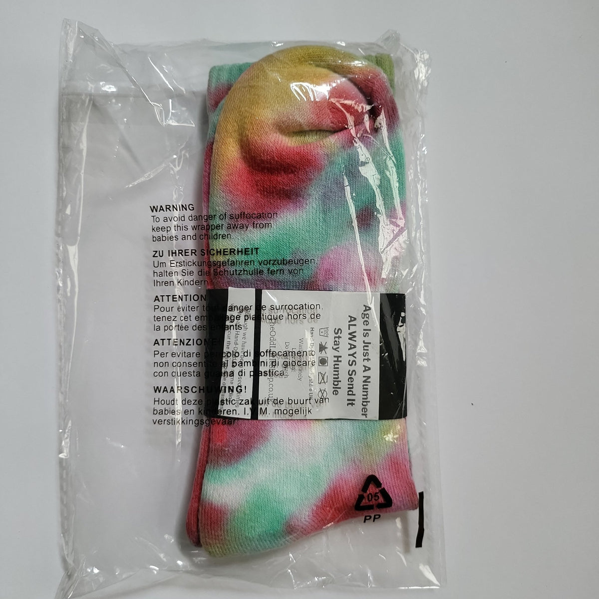 Tye-Dye Socks Nike 1 Pair Pastle Red Green Yellow 8-11 - The Odd Little Shop