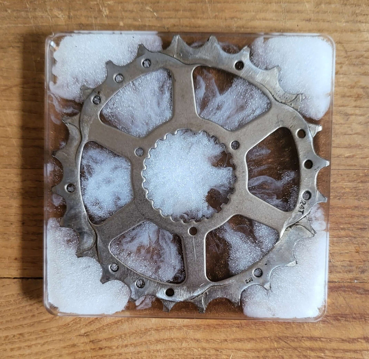 1 Pair Large Coasters With Cassette Cogs White/Chocolate Cycle Gift - The Odd Little Shop