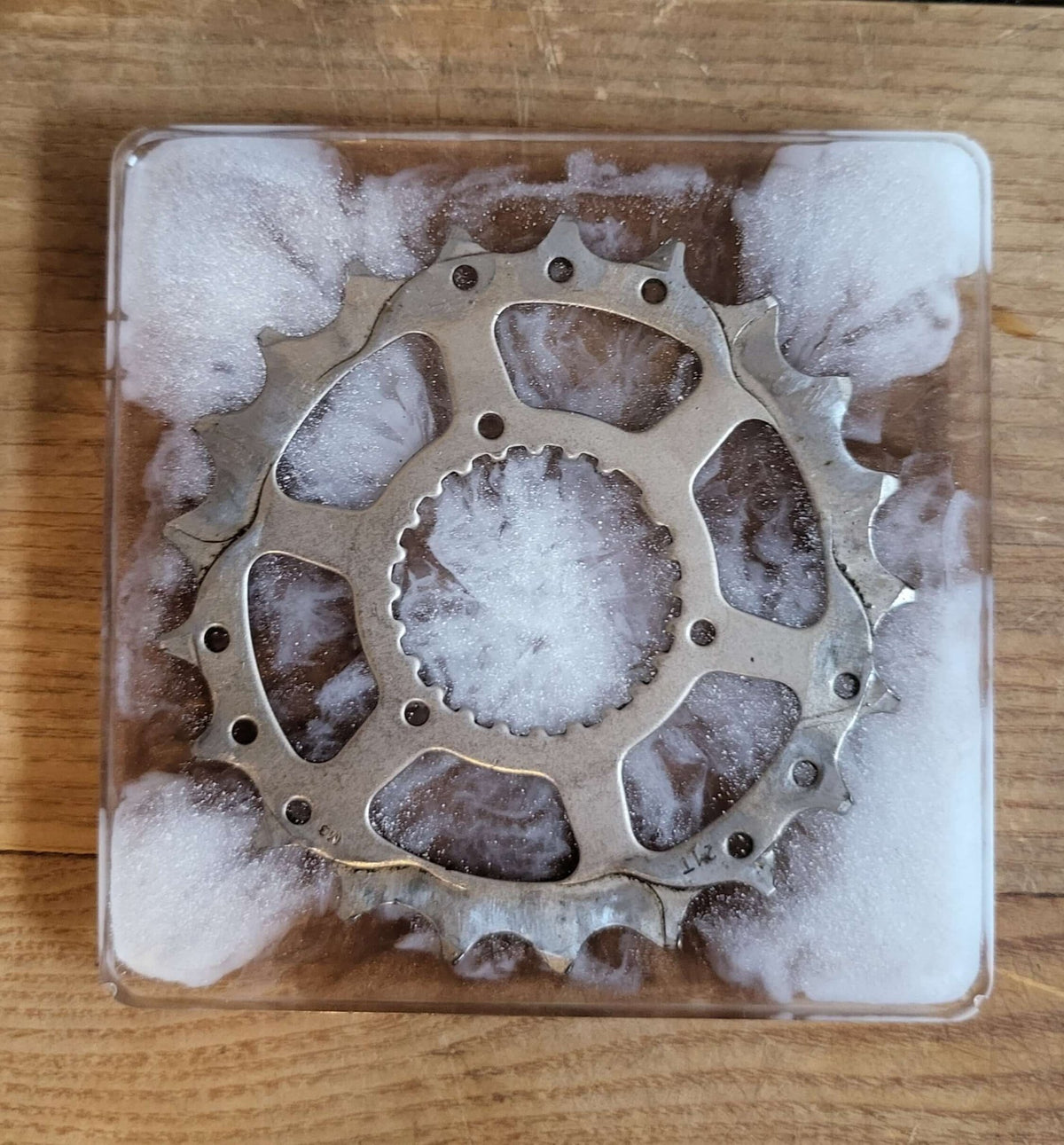 1 Pair Large Coasters With Cassette Cogs White/Chocolate Cycle Gift - The Odd Little Shop