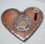 Large Heart Plaque with Recycled Bike Chain Red Silver Cycle Gift - The Odd Little Shop