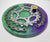 Large Round Coaster/Plaque with Recycled Bike Chain Cassette Chainring Green Purple Cycle Gift - The Odd Little Shop