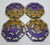 Unique 4 Coaster Set Recycled Bike Chain Purple Gold Cyclist Gift - The Odd Little Shop