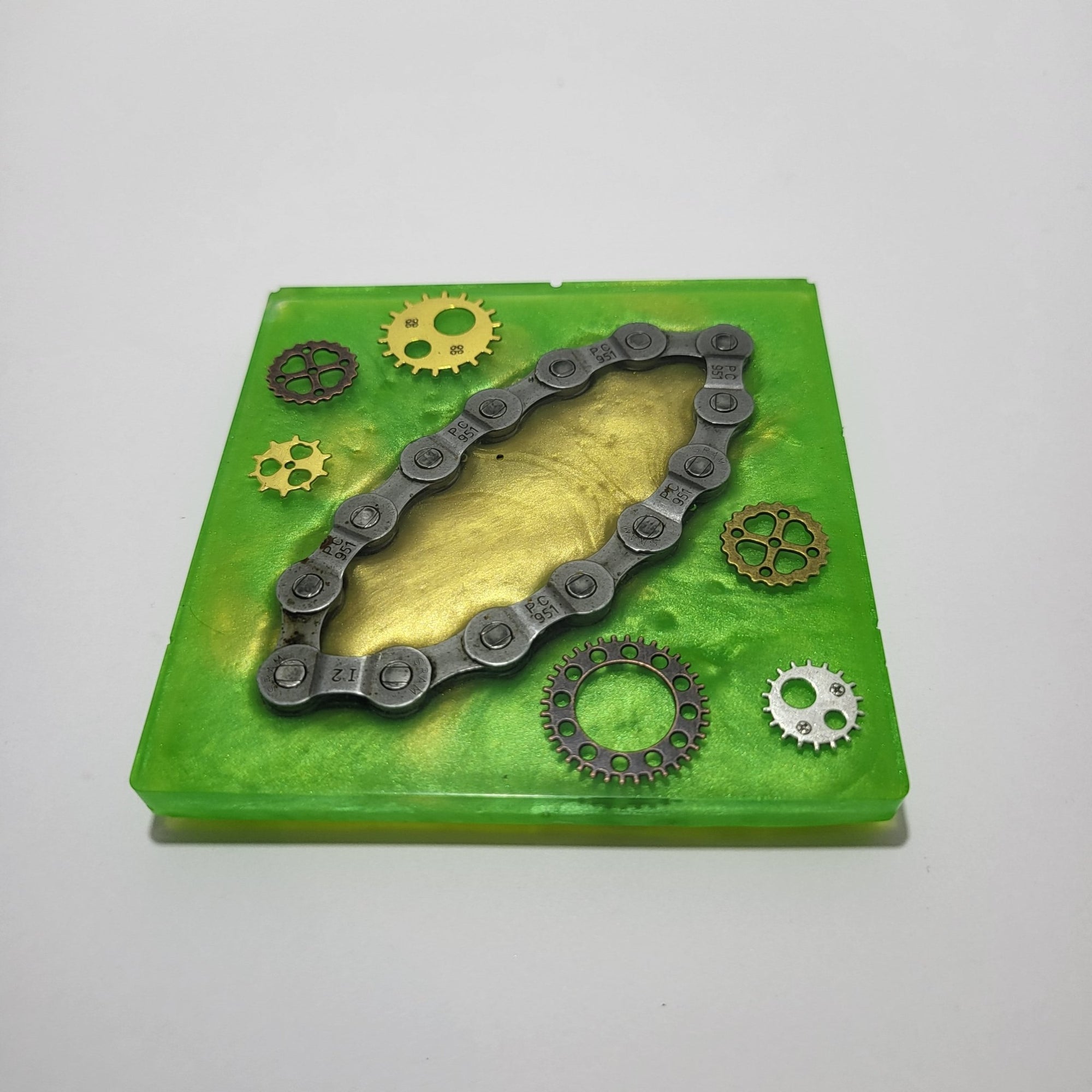 Unique Square Coaster Small Recycled Bike Chain Cycle Gift - The Odd Little Shop